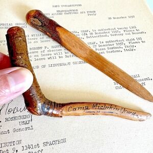 VTG Antique Camp Michikinikwa Indiana Carved Letter‎ Opener Chief Little Turtle